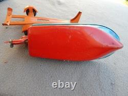 Vintage Haji Tin Friction 1957 Ford & Speed Boat On Trailer Parts Estate Find
