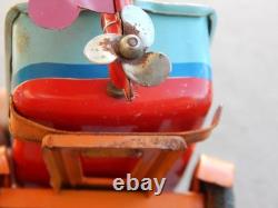 Vintage Haji Tin Friction 1957 Ford & Speed Boat On Trailer Parts Estate Find