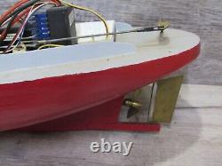 Vintage Hand Made Wood RC Boat 20 Parts / Restoration / Display