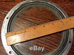 Vintage Heavy Cast Bronze 6 Round Deadlight, Fixed Port 8 1/4 Overall Diameter