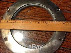 Vintage Heavy Cast Bronze 6 Round Deadlight, Fixed Port 8 1/4 Overall Diameter