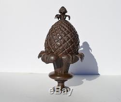 Vintage Heavy Duty Patina Solid Bronze Pineapple Finale Gate/banister/steampunk