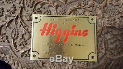 Vintage Higgins Boat Data Plate Acid Etched Brass