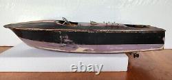 Vintage ITO 18 Sea Eagle battery operated wooden speed boat for restore/parts