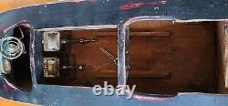 Vintage ITO 18 Sea Eagle battery operated wooden speed boat for restore/parts