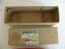 Vintage ITO Japan Battery Operated Wooden Chris Craft Boat with Box Parts Restore