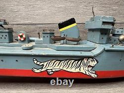 Vintage ITO Style White Tiger Byakko Toy Boat Japan 25 Non Working For Parts
