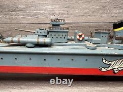 Vintage ITO Style White Tiger Byakko Toy Boat Japan 25 Non Working For Parts