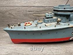 Vintage ITO Style White Tiger Byakko Toy Boat Japan 25 Non Working For Parts