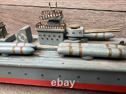 Vintage ITO Style White Tiger Byakko Toy Boat Japan 25 Non Working For Parts