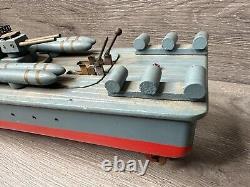Vintage ITO Style White Tiger Byakko Toy Boat Japan 25 Non Working For Parts