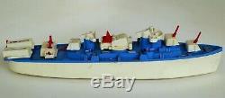 Vintage Ideal Action U. S. Destroyer Plastic Boat With Moving Parts & Partial Box