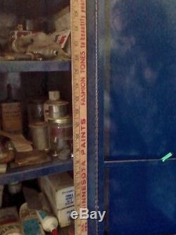 Vintage Ignition Tuneup Parts Service Station Metal Box Cabinet Garage