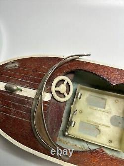 Vintage Japan Langcraft Wooden Battery Powered Yellow Motor Boat- PARTS REPAIR