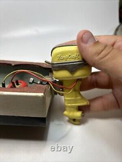 Vintage Japan Langcraft Wooden Battery Powered Yellow Motor Boat- PARTS REPAIR