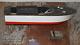 Vintage Japan Tin & Wood Battery Powered Boat For Parts/repair