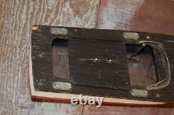 Vintage Japan Tin & Wood Battery Powered Boat For Parts/repair