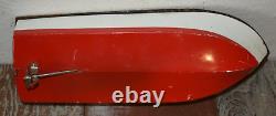 Vintage Japan Tin & Wood Battery Powered Boat For Parts/repair