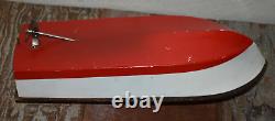 Vintage Japan Tin & Wood Battery Powered Boat For Parts/repair