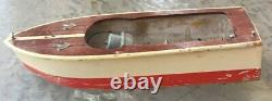 Vintage Japanese Wooden Model Boat For Parts/Restoration 9 1/2 1950's