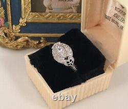 Vintage Jewellery Sterling Silver Ring White Sapphires Antique Art Deco Jewelry