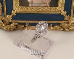 Vintage Jewellery Sterling Silver Ring White Sapphires Antique Art Deco Jewelry