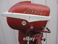 Vintage Johnson 15 HP 1956 FDE-10 Vintage Outboard Boat Motor Gale Evinrude