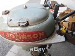 Vintage Johnson Sea Horse Outboard Boat Motor 1940's 1950's will ship! Ran great
