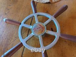 Vintage KAINER 16 Boat Ship Steering Wheel & Shaft Parts or repair See Photos