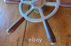 Vintage KAINER 16 Boat Ship Steering Wheel & Shaft Parts or repair See Photos