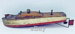 Vintage KEYSTONE Wood Toy Navy Boat 1930s Rare PARTS