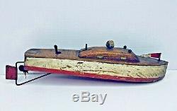 Vintage KEYSTONE Wood Toy Navy Boat 1930s Rare PARTS