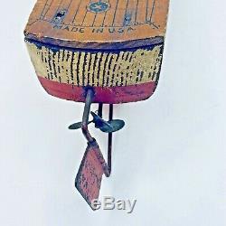 Vintage KEYSTONE Wood Toy Navy Boat 1930s Rare PARTS