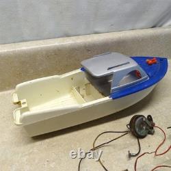 Vintage Knickerbocker Plastic Boat, Outboard Motor, Battery Op. Parts Piece