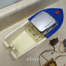 Vintage Knickerbocker Plastic Boat, Outboard Motor, Battery Op. Parts Piece