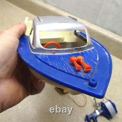Vintage Knickerbocker Plastic Boat, Outboard Motor, Battery Op. Parts Piece