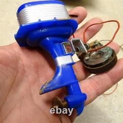 Vintage Knickerbocker Plastic Boat, Outboard Motor, Battery Op. Parts Piece