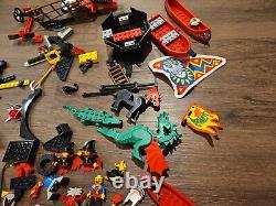Vintage LEGO Pharoah Witch Castle Mini figures+ Pieces/parts Lot Flags Boats