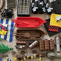 Vintage LEGO Pirate Minifigure LOT Parts Mast Rope Bridge Boats Monkey Palm Tree