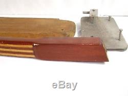 Vintage Laminated Wood Sailboat Tiller & Rudder Assembly Boat Parts