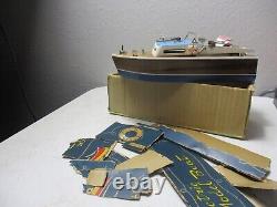 Vintage Lang Craft Battery Operated wood Boat and Motor for parts