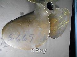 Vintage Large Brass / Bronze 4-Blade Boat Prop Propeller- Fly Torque 18 R 18