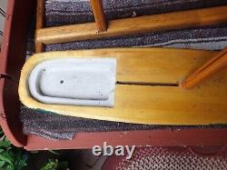 Vintage Large Wood Model Boat Pond Yacht Toy Parts Restore 34