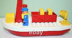 Vintage Lego Duplo Fishing Boat & Skipper Figures Parts Spares