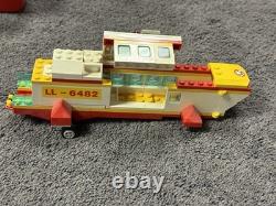 Vintage Lego Land Lot Boats Fire Trucks Helicopter Parts + Mini Figures