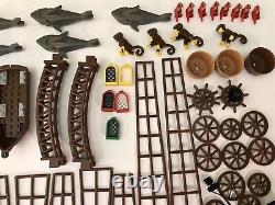 Vintage Lego Parts Pirate Ship Boat Lot Wheels Masts Anchor Gold Animals Compass