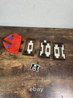 Vintage Lego Pirate Ship Hull Parts Brown Red Incomplete Skulls Eye