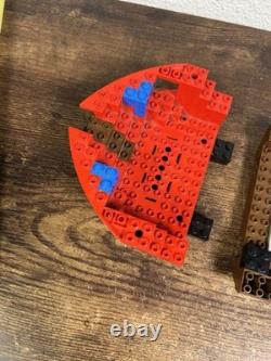Vintage Lego Pirate Ship Hull Parts Brown Red Incomplete Skulls Eye