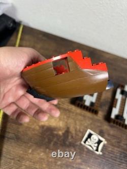 Vintage Lego Pirate Ship Hull Parts Brown Red Incomplete Skulls Eye