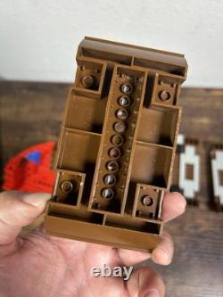 Vintage Lego Pirate Ship Hull Parts Brown Red Incomplete Skulls Eye